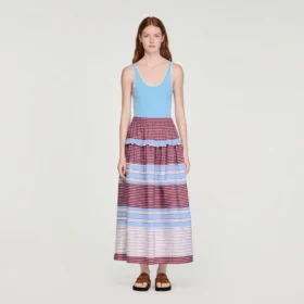 Maxi gestreepte katoenen rok Maxi gestreepte katoenen rok