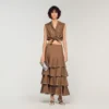 Maxi-rok met ruches en strass-steentjes Maxi-rok met ruches en strass-steentjes