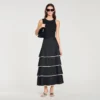 Maxi-rok met ruches en strass-steentjes Maxi-rok met ruches en strass-steentjes
