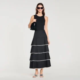 Maxi-rok met ruches en strass-steentjes Maxi-rok met ruches en strass-steentjes