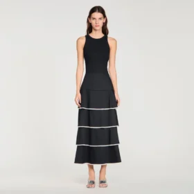 Maxi-rok met ruches en strass-steentjes Maxi-rok met ruches en strass-steentjes