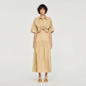 Maxi-rok van katoen met strass-steentjes