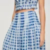 Maxi-rok van linnen met gingham-print Maxi-rok van linnen met gingham-print