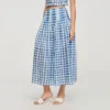 Maxi-rok van linnen met gingham-print Maxi-rok van linnen met gingham-print