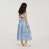 Maxi-rok van linnen met gingham-print Maxi-rok van linnen met gingham-print