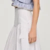 Maxi-rok van popeline met strikbandjes Maxi-rok van popeline met strikbandjes