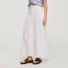Maxi-rok van popeline met strikbandjes Maxi-rok van popeline met strikbandjes