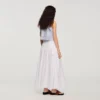 Maxi-rok van popeline met strikbandjes Maxi-rok van popeline met strikbandjes