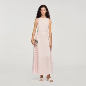 Maxijurk met bloemenjacquard