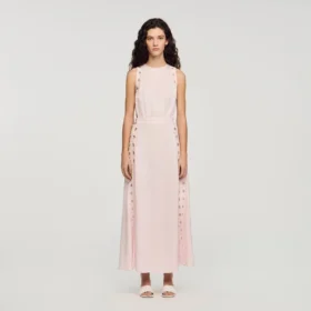 Maxijurk met bloemenjacquard