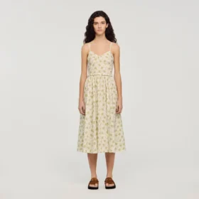 Midi-jurk met bloemenprint en bandjes