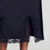 Midi-rok van gemengd materiaal met kant Midi-rok van gemengd materiaal met kant