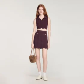Mini-gebreide rok met decoratieve details