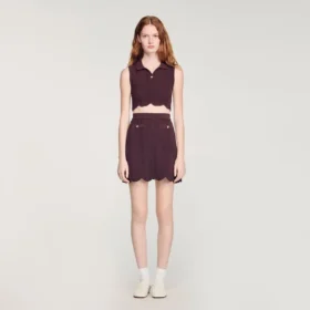 Mini-gebreide rok met decoratieve details
