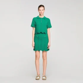 Mini-gebreide rok met decoratieve details