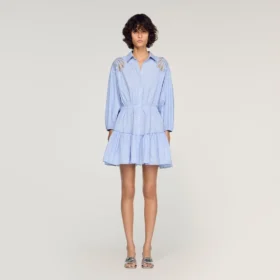 Mini gestreepte katoenen jurk