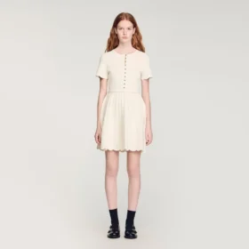 Mini-jurk van pointelle-breisel
