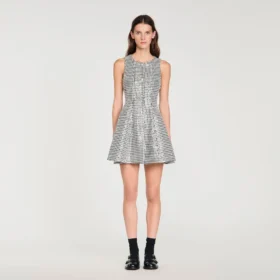 Mini-jurk van tweed en pailletten