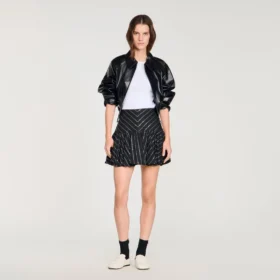 Mini-rok met strepen en pailletten