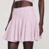 Mini-rok van gebreide stof met strass-steentjes