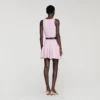 Mini-rok van gebreide stof met strass-steentjes