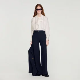 Minimalistische broek met krijtstrepen