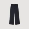 Minimalistische broek met krijtstrepen Minimalistische broek met krijtstrepen