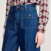 Raw straight jeans met opgestikte zakken Raw straight jeans met opgestikte zakken