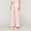 Satijnen broek met wijde pijpen Satijnen broek met wijde pijpen