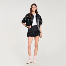 Skort met ruches en stiksels Skort met ruches en stiksels