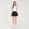 Skort met ruches en stiksels Skort met ruches en stiksels