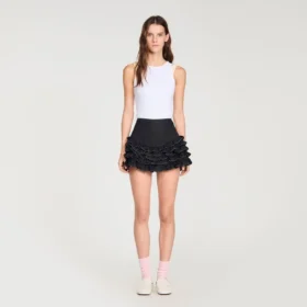 Skort met ruches en stiksels Skort met ruches en stiksels