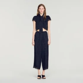 Soepel vallende broek van paisley-jacquard