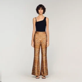 Soepelvallende broek met bandana-print
