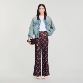 Soepelvallende broek met bloemenprint