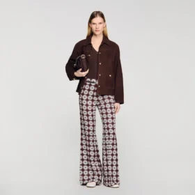 Soepelvallende broek met bloemenprint