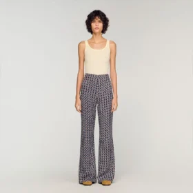 Soepelvallende broek met bloemenprint
