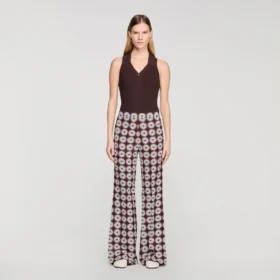 Soepelvallende broek met bloemenprint