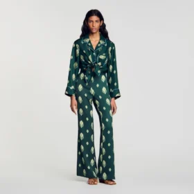 Soepelvallende broek met paisleyprint