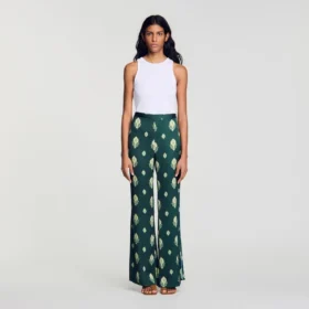 Soepelvallende broek met paisleyprint