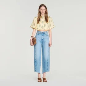 Top met paisleyprint en afneembare stropdas