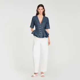 Top met peplum en pailletten