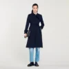 Trenchcoat met geplooid inzetstuk
