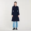 Trenchcoat met geplooid inzetstuk