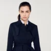 Trenchcoat met geplooid inzetstuk