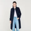 Trenchcoat met geplooid inzetstuk