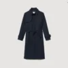 Trenchcoat met geplooid inzetstuk