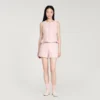Tweedshort met ruitmotief en pailletten Tweedshort met ruitmotief en pailletten