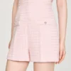 Tweedshort met ruitmotief en pailletten Tweedshort met ruitmotief en pailletten