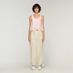 Wijd uitlopende broek met bloemenprint